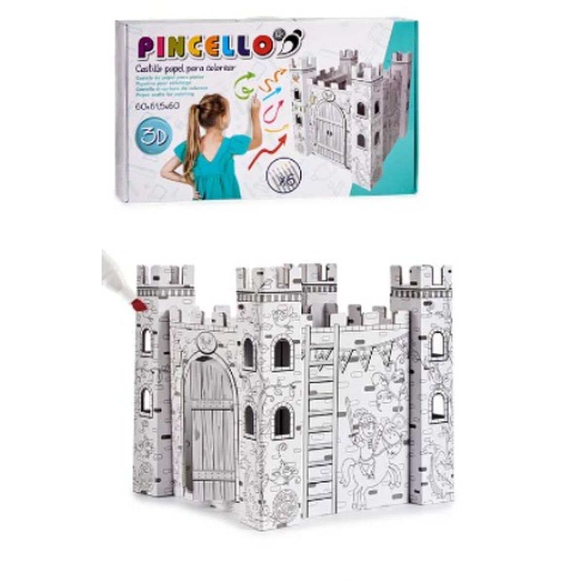 Gioco Fai-da-te con Carta Pincello Castello (4 Unità)